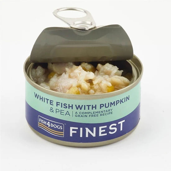 Fish4Dogs - 深海白魚南瓜及豌豆配方狗罐頭 85g