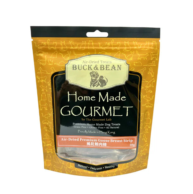 BuckBean - All Natural (Air-Dried) Goose Strips 50g Cat and Dog Treats