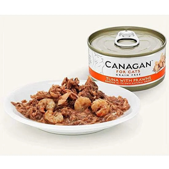 Canagan - 天然無穀物貓罐頭 - 吞拿魚伴大蝦 75g