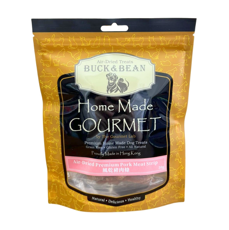 BuckBean - All-Natural (Air-Dried) Pork Jerky 50g Cat and Dog Snack