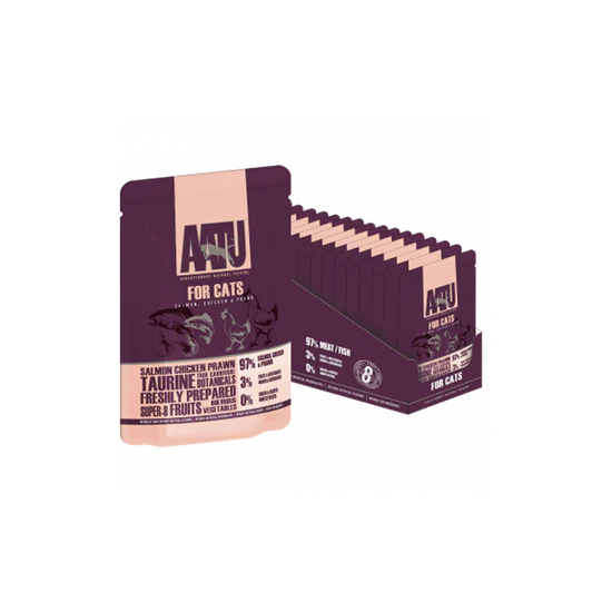 AATU - 全配方貓濕糧系列 - 三文魚、雞肉和鮮蝦 85g