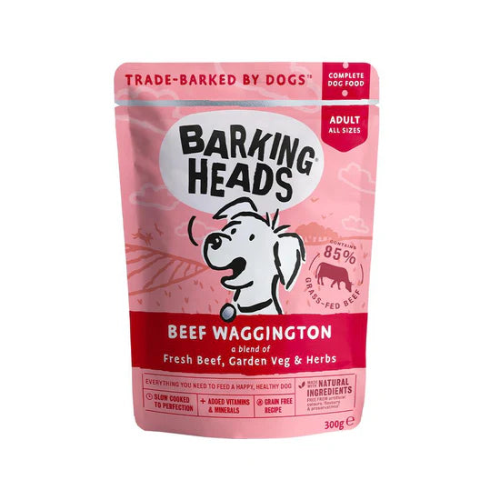 Barking Heads - 狗濕糧 無穀物 牛肉 300g