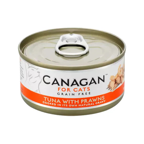 Canagan - 天然無穀物貓罐頭 - 吞拿魚伴大蝦 75g