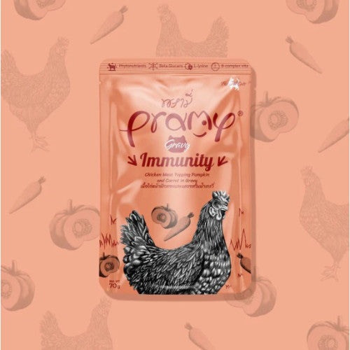 Pramy - 功能性濕包 肉汁系列 鮮嫩雞肉+南瓜+胡蘿蔔 提升免疫力 70克