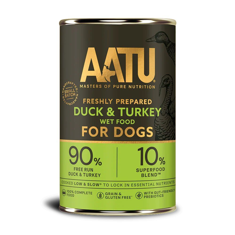 AATU - 鴨肉火雞 無穀物狗罐頭  400g