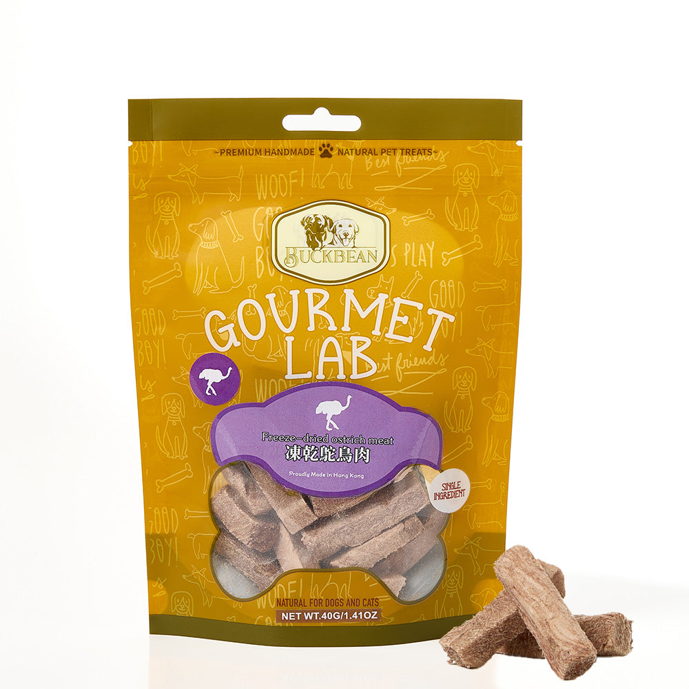 BuckBean - All-Natural (Freeze-Dried) Ostrich Meat 40g Cat and Dog Treats