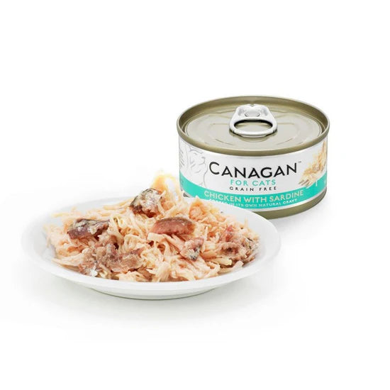 Canagan - 天然無穀物貓罐頭 - 雞肉伴沙丁魚 75g